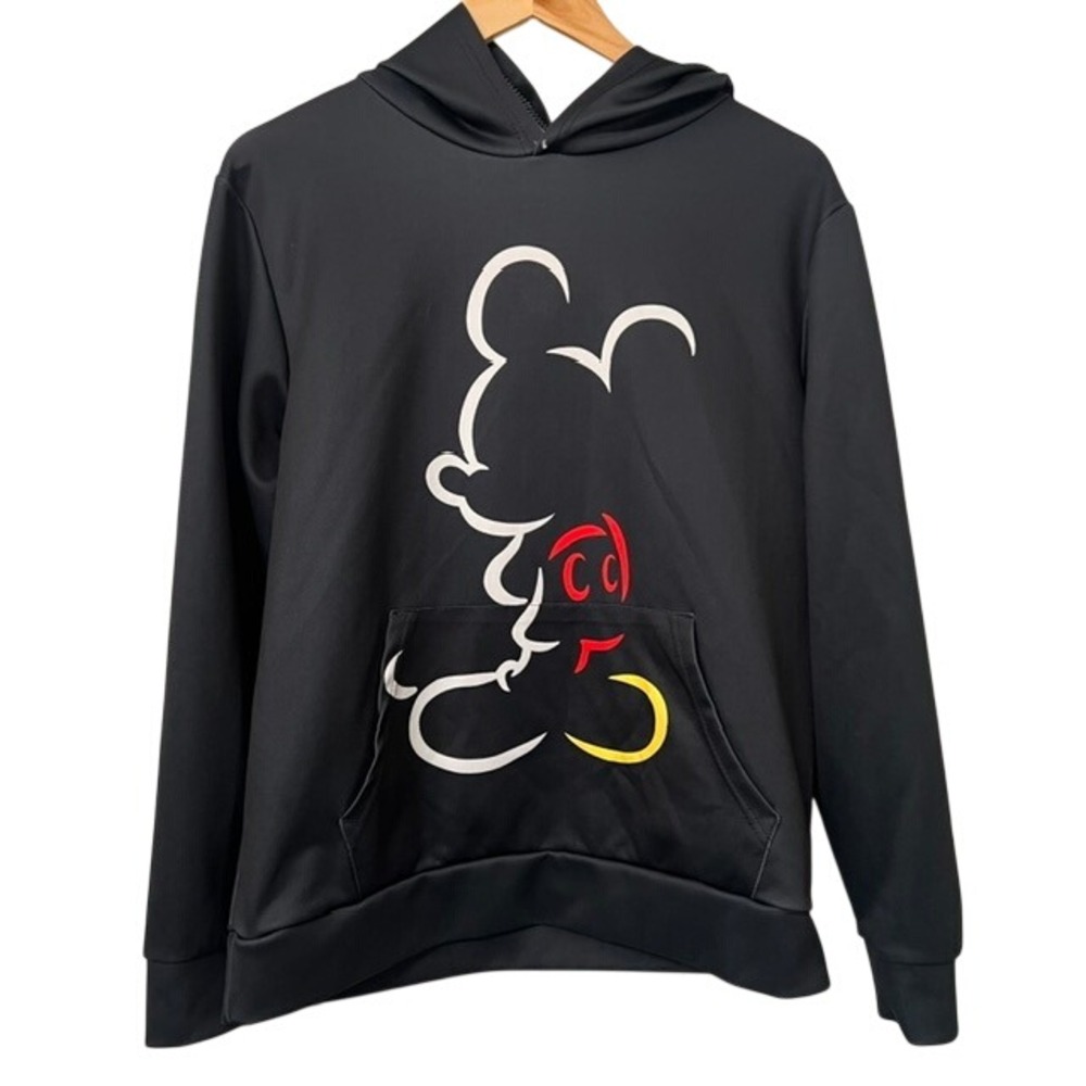 Silhouette Graphic Mickey Mouse Pop Art Streetwear Black Sweatshirt Size Large